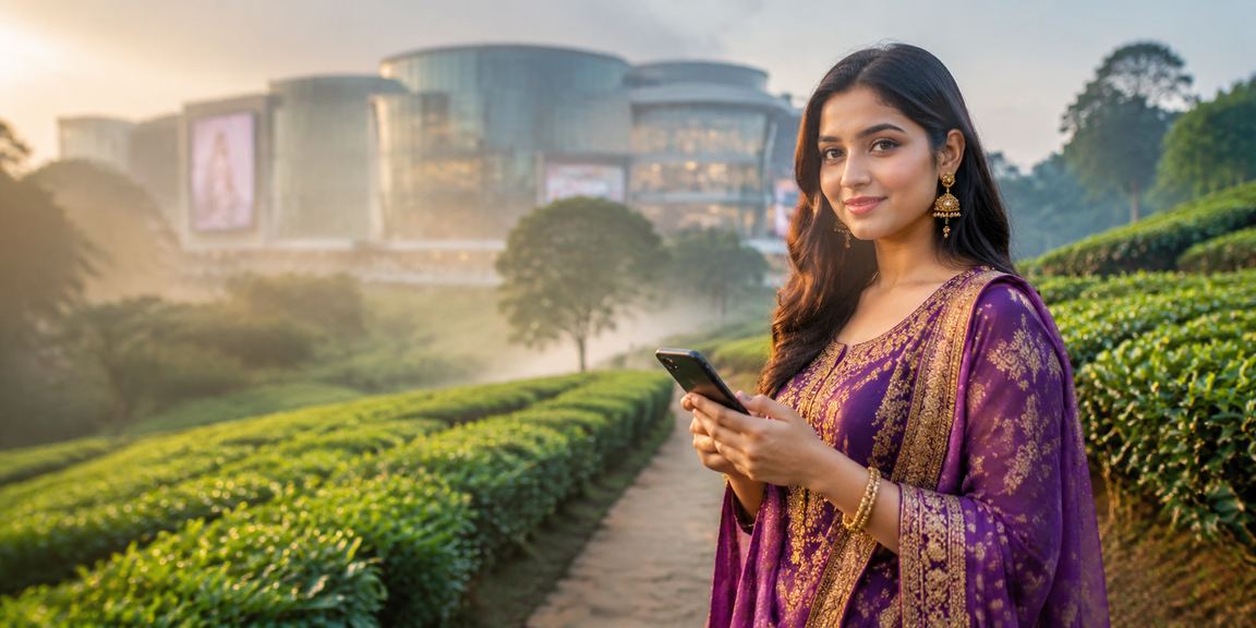 ঢাকার মোবাইল ক্যাসিনো চা বাগানের দৃশ্য
